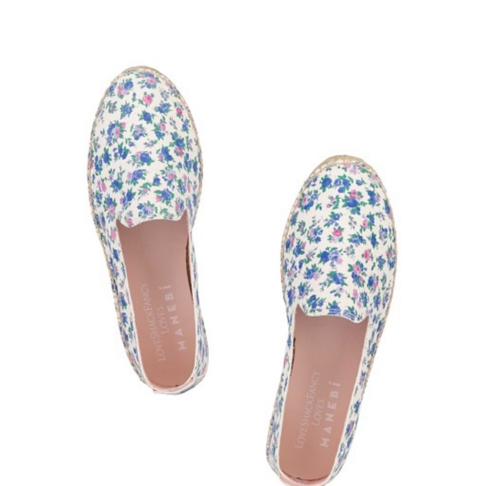 Loveshackfancy espadrilles Manebi blue floral size 37 used sold out